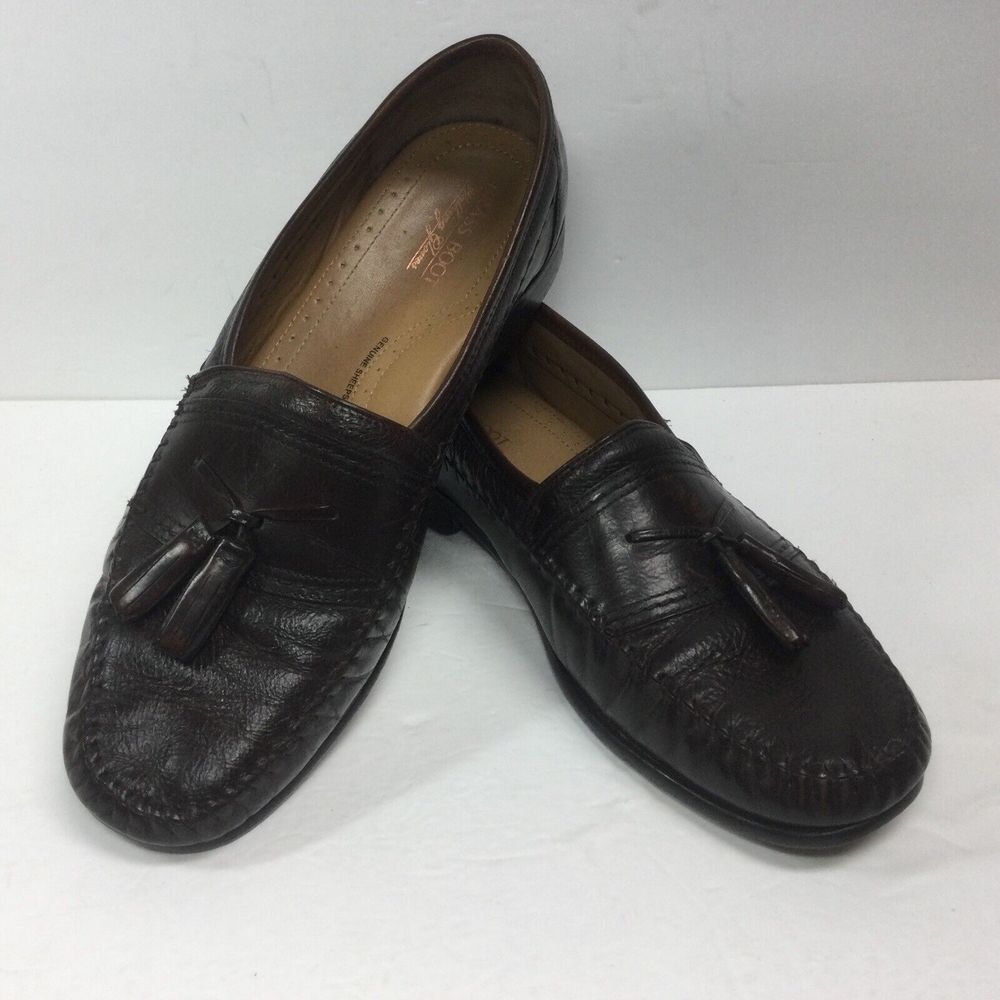 Brass Boot Shoes Walking Gloves Tassel Loafer Mens Sz 12M Brown Leather Comfort‎